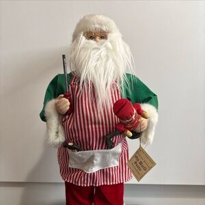 Santa Figurine 18 - 20" Toymaker Workshop Santa w/ Tools & Nutcracker - VGUC